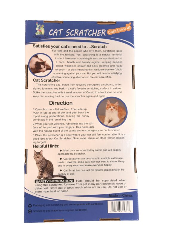 The Daisy Bee Flat Cat Scratcher Lounger with Four Double Wide Corrugated Cardboard Surfaces - Image 3