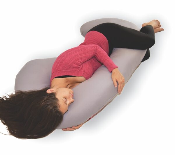 The Daisy Bee Microfiber Zippered Replacement Maternity Body Pillow Cover - Easily Removable and Breathable Pillowcase for C and J Shaped Pregnancy Body Pillows - Gray Color